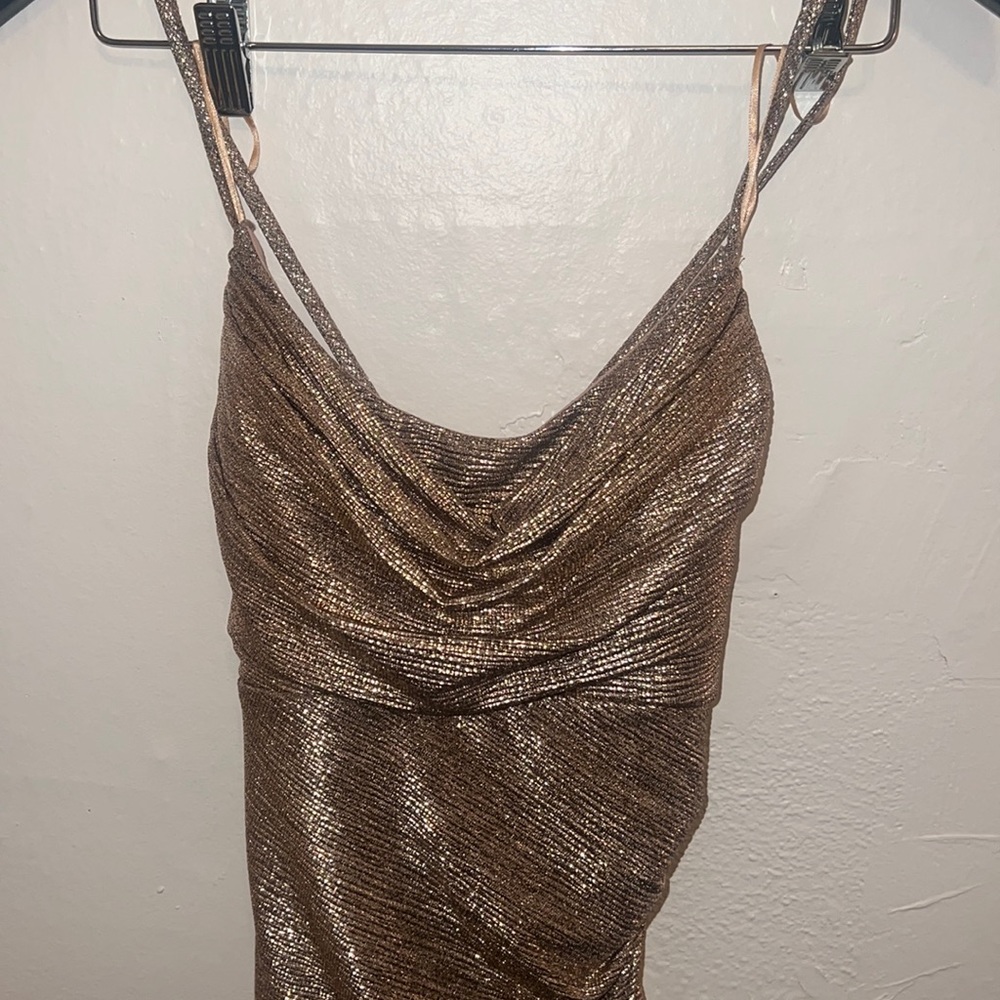 NWT Boutique Golden party dress small